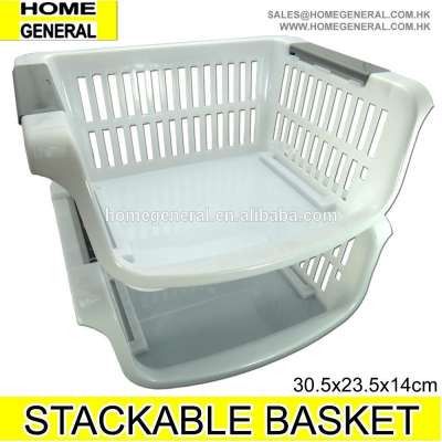 PLASTIC STACKABLE BASKET,STORAGE BASKET,PLASTIC BASKET,PLASTIC ORGANIZER BASKET,KITCHEN BIN,STACKABLE BIN,2016 HK