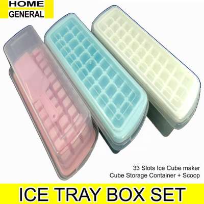 ICE CUBE TRAY AND MOLD SET ICE CONTAINER ICE CUBE SCOOP ICE CUBE MOLD AND TRAY ICE CUBE MOLD 33 SLOTS